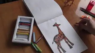 Рисуем дома с ребёнком жирафа