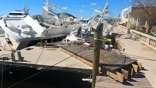 Hurricane Ian Turns Fort Myers Marina into Boat Graveyard