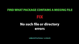 LINUX ERROR FIX: No such file or directory
