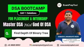 Depth Of Binary Tree Solution | DSA BootCamp | DSA By Reddy Sir | #dsa #dsalgo #placementinterview