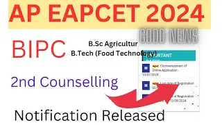 Ap Eamcet 2024 Bipc good news : 2nd Counselling Notification Released - Schedule