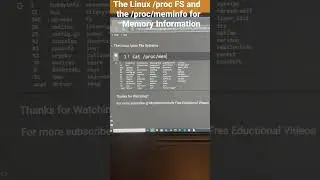 The Linux /proc FS and  the /proc/meminfo for Memory Information