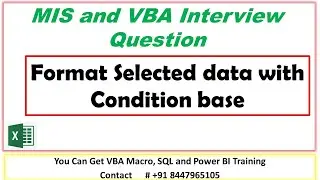 Automate Data Formatting by VBA with Msgbox  MIS and VBA Interview Question