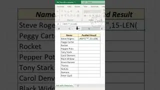 Excel tip to Pad Text with a Character