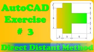 AutoCAD Practice Exercise # 3 - Direct Distant Method #autocad #trending #exercise #practice