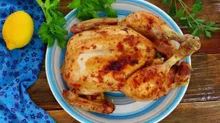 🍗 Курица в духовке целиком с хрустящей корочкой. Рецепт запекания курицы с горчицей и аджикой.