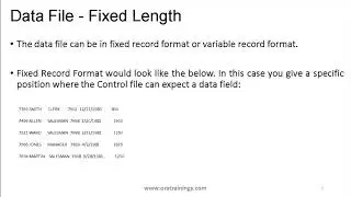 Oracle SQLLoader Intro and Samples  For - Fixed Length and CSV DataFiles