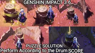 Genshin Impact 3.6 - Perform According to the Drum Score Puzzle Solution (Kory Drum)