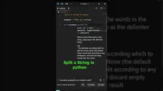 Split a string in #python | #shorts #coding #programming