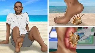 ASMR Animation Healing the soles of the feet | Be careful when walking on the beach | WOW Brain Kr