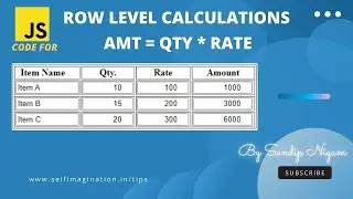 JavaScript Row Level Calculation (Example Amt = Qty X Rate)