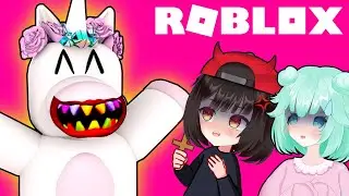 ПОБЕГ ОТ СТРАННЫХ ЕДИНОРОГОВ с Кошкой и Соней в РОБЛОКС ОББИ! 😨 Unicorn Obby World в Roblox