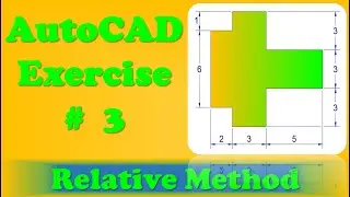 AutoCAD Practice Exercise # 3 - Relative Method #autocad #trending #exercise #practice