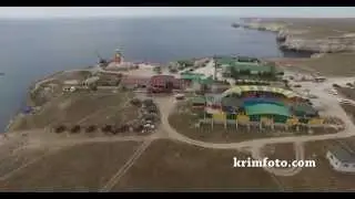 Тарханкут Большой Атлеш Дельфинарий 3 км от села Оленевка Крым с высоты птичьего полета