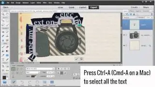 Text on a selection in Photoshop Elements