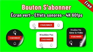 Bouton S'abonner Gratuit Avec Effets Sonores - Fond Vert