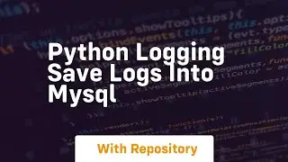 Python logging save logs into mysql