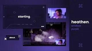 [FREE TRIAL] Heathen Animated Stream Overlay Pack - Ametyst Purple