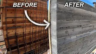 Concrete Entry Wall - Building Board Form | Construction Timelapse