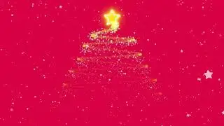 BG Background Loop Red Star Snow Xmas Tree gold