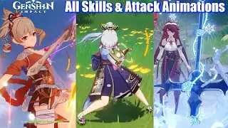 Genshin Impact - All 37 Characters Skills & Attack Animations (Inazuma Updated)