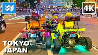 [4K] Tokyo Street Go Kart at Night 2024 Shibuya Harajuku Shinjuku Japan 🇯🇵 POV Driving Tour 🎧