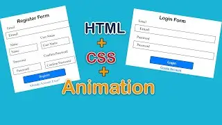 Register & Login Form with html + css , animation