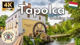 Tapolca, Hungría ⛵️ “Walking Tour” [4K] HDR ¡Paseo con subtítulos!