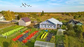 One Day in Life of the village Family in Russia. Autumn In The Russian North