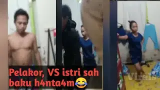 Full video,istri sah grebek suami di kosan dgn pelakor,asli baku h4ntam😂