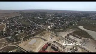 Черноморское Крым панорама поселка с высоты птичьего полета часть 2