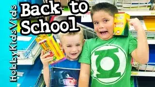 Back to School Shopping Haul! Backpacks, Markers + Crayons Folders HobbyKidsVids
