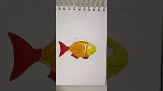 Idea for drawing with children. Draw a fish using a spoon.