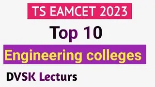 Top 10 Engineering Colleges through TS EAMCET for 2024 || #eamcet2025 #jeemains2025  #tgeapcet2025