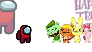 Mini Crewmate Kills Happy Tree Friends Characters | Among Us