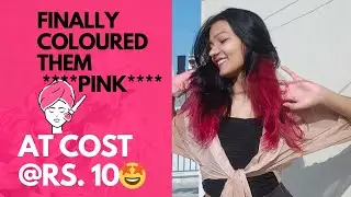 I coloured my hair pink at home|| @ rs.10 ||fashion colour|| #haircolourathome #pinkhaircolor