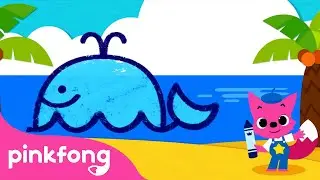 Lets Draw a Whale | How to draw a Whale | Drawing Songs | Pinkfong Songs for Children