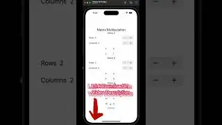 Multiplication Matrix iOS App using SwiftUI 2023 [Free Source Code]