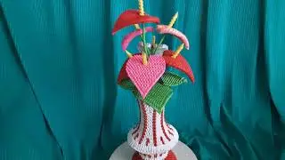 Модульное оригами, антуриум/ Modular origami, anthurium