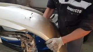 Ремонт бампера от KIA Cerato. Без всяких сеток и шпакли.
