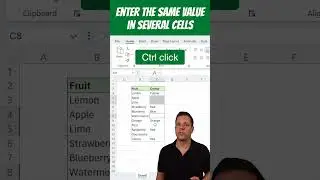 Enter the same value in several cells