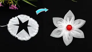 Beautiful Net Flower | Net fabric flowers | net flowers | net flower making | DIY Fabric Flowers