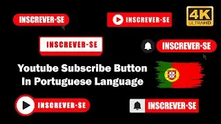 6 Youtube Subscribe Button In Portuguese - Green Screen Template | Easy to use | No Copyright