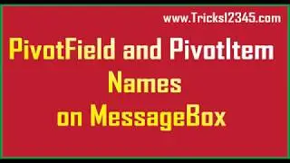 Excel VBA Macros: Pivot Fields and  Items:  Display On Messagebox