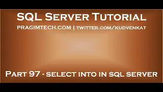 Select into in sql server