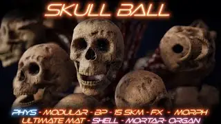 Skull Ball for UE 4.26 and UE5. Fully physical Skull, ult. mat, BP, skins, Morphs, 36 anims and more