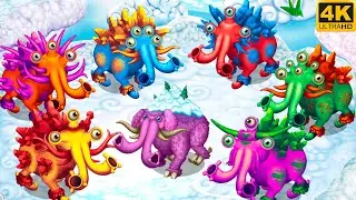 Prismatic Tuskski - all versions (My Singing Monsters: Dawn Of Fire) 4k