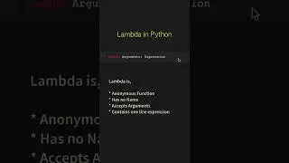 What is Lambda in Python | Interview Question