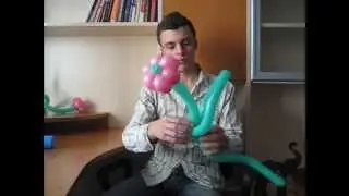 Цветок из шаров незабудка. Бесплатный видео урок. Денис Легков. Balloon flower forget-me-not.