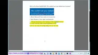 Fix Error 0x80070002, We couldn’t set your default save location